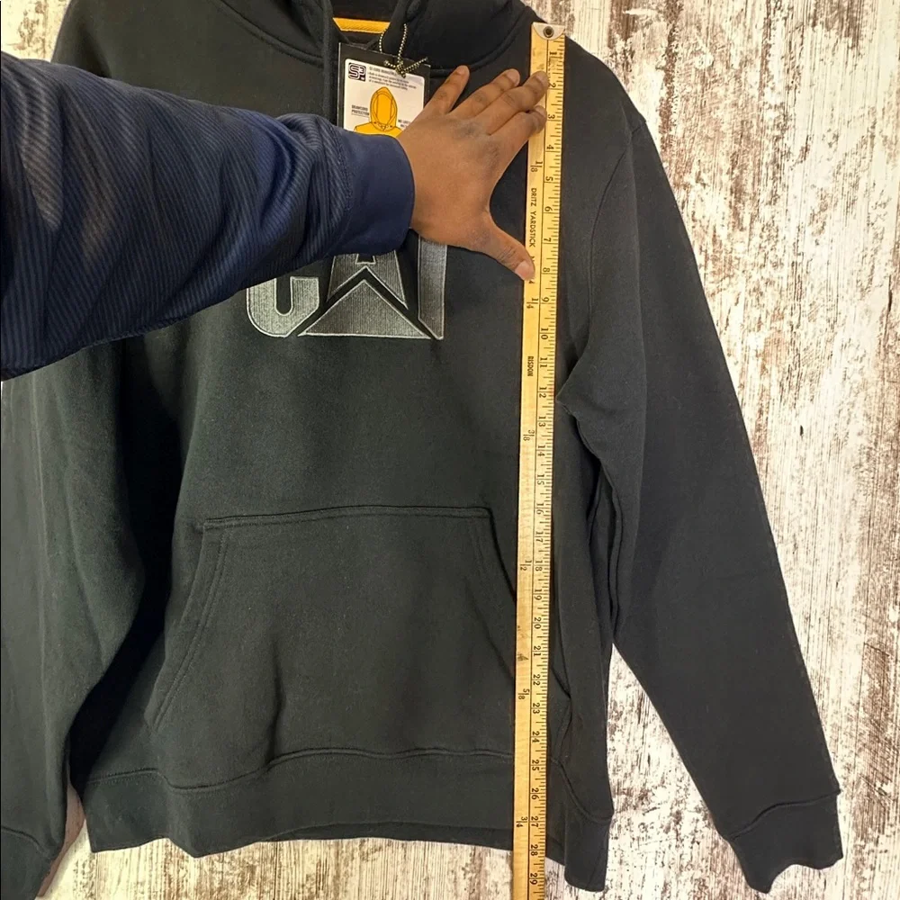 CAT Caterpillar Embroidered Logo Pullover Hoodie Men’s Large Black NWT